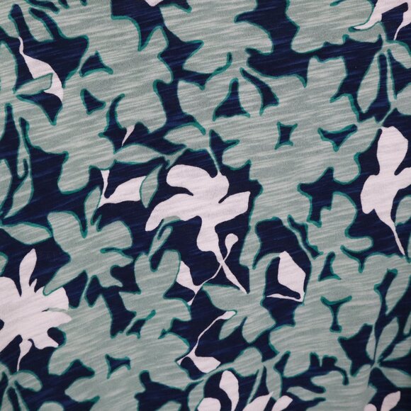 Chico's Floral Smocked Cuff Tee Womens XL Blue Bloomcore Peasant Boho Hippie‎ - Picture 8 of 16